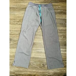 Figs Women's Gray Cargo Pockets Straight Leg Scrub Pants Medium